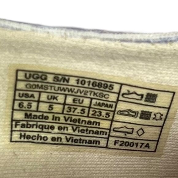 Ugg Australia Adley Boat Shoes Slip On Sneaker Women Blue Stripe Canvas Size 6.5 - Picture 11 of 11